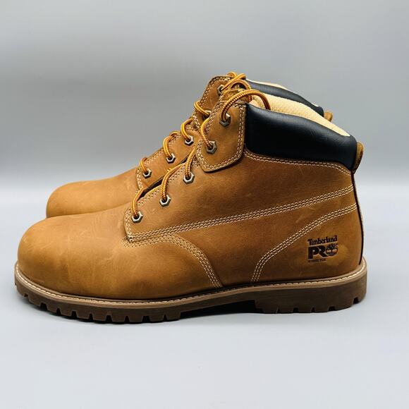 Timberland Boots Mens 11 Brown Nubuck PRO Steel Toe Gritstone 6 Lace Up Work - Picture 5 of 13